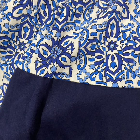 Milly For Design Nation Pleated Floral Skirt Navy Blue Size Small - Picture 5 of 6